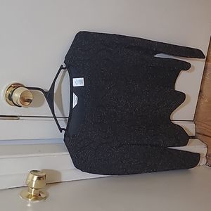 Laura Ashley black glitter top size PM